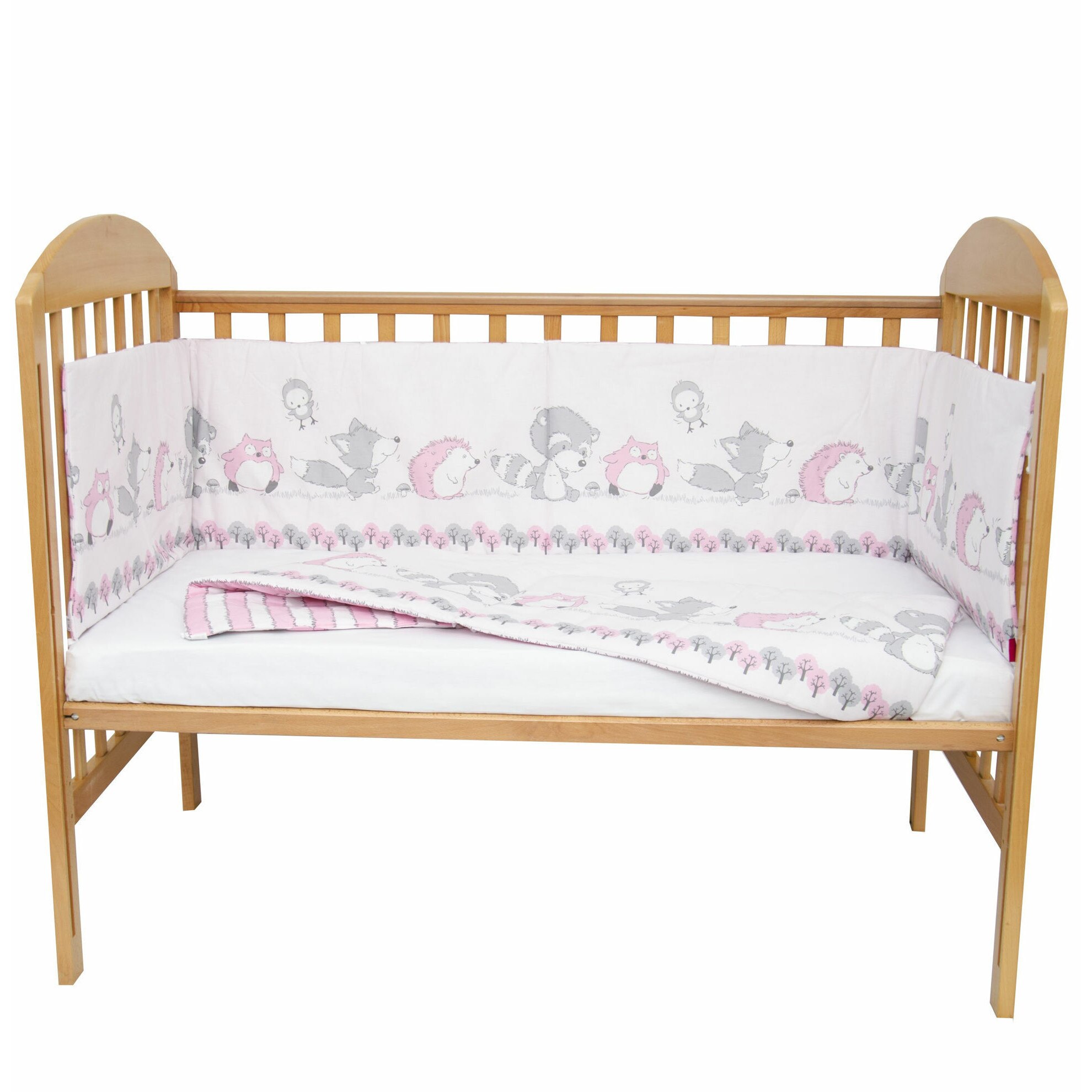 Set protectii patut 70 x 140 cm Odette Pink