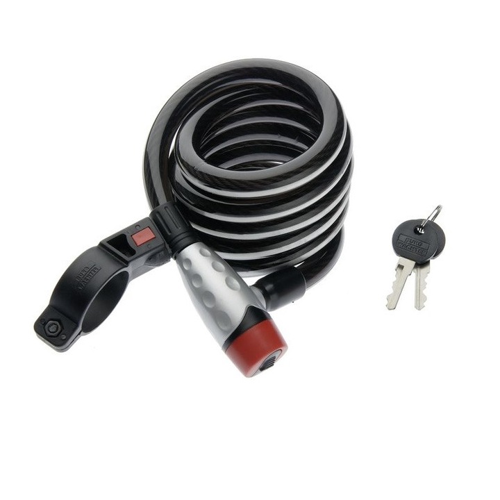 Kerékpár kábel Burg Wachter 1650 180 L, 2 kulccsal, fekete