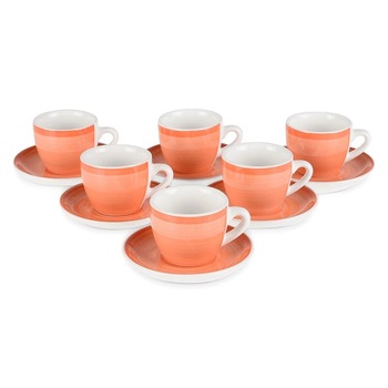 Set 6 cescute cu farfurioare gipsy, ceramica, 90ml Set 6 cescute cu farfurioare gipsy, ceramica, 90ml