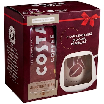 Pachet Cafea macinata Costa Signature Blend Medium, 2x200g + cana Pachet Cafea macinata Costa Signature Blend Medium, 2x200g + cana