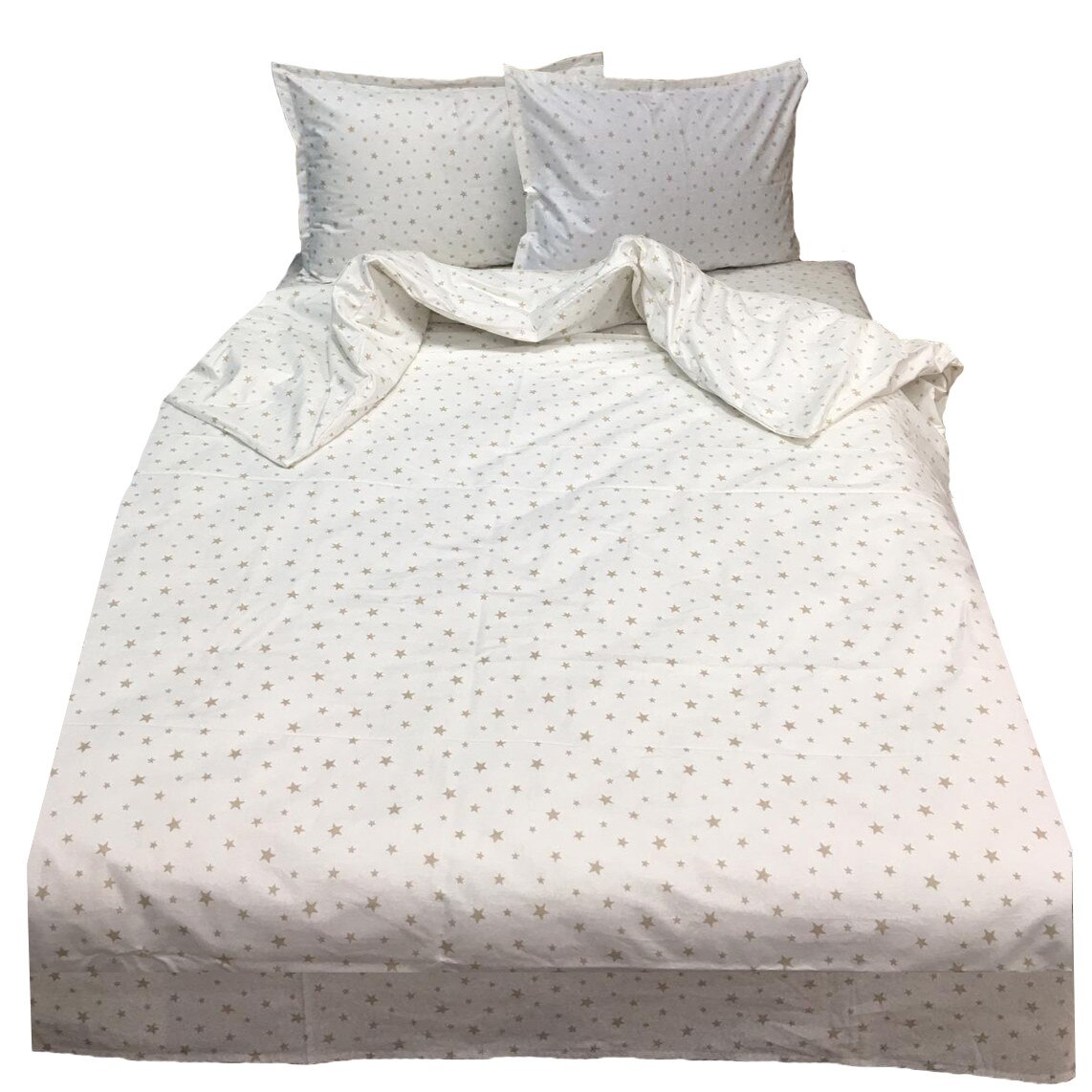 Set lenjerie cu elastic, 4 piese bumbac ranforce, pentru saltea de 1,40m, by Liz Line - L4RE20140