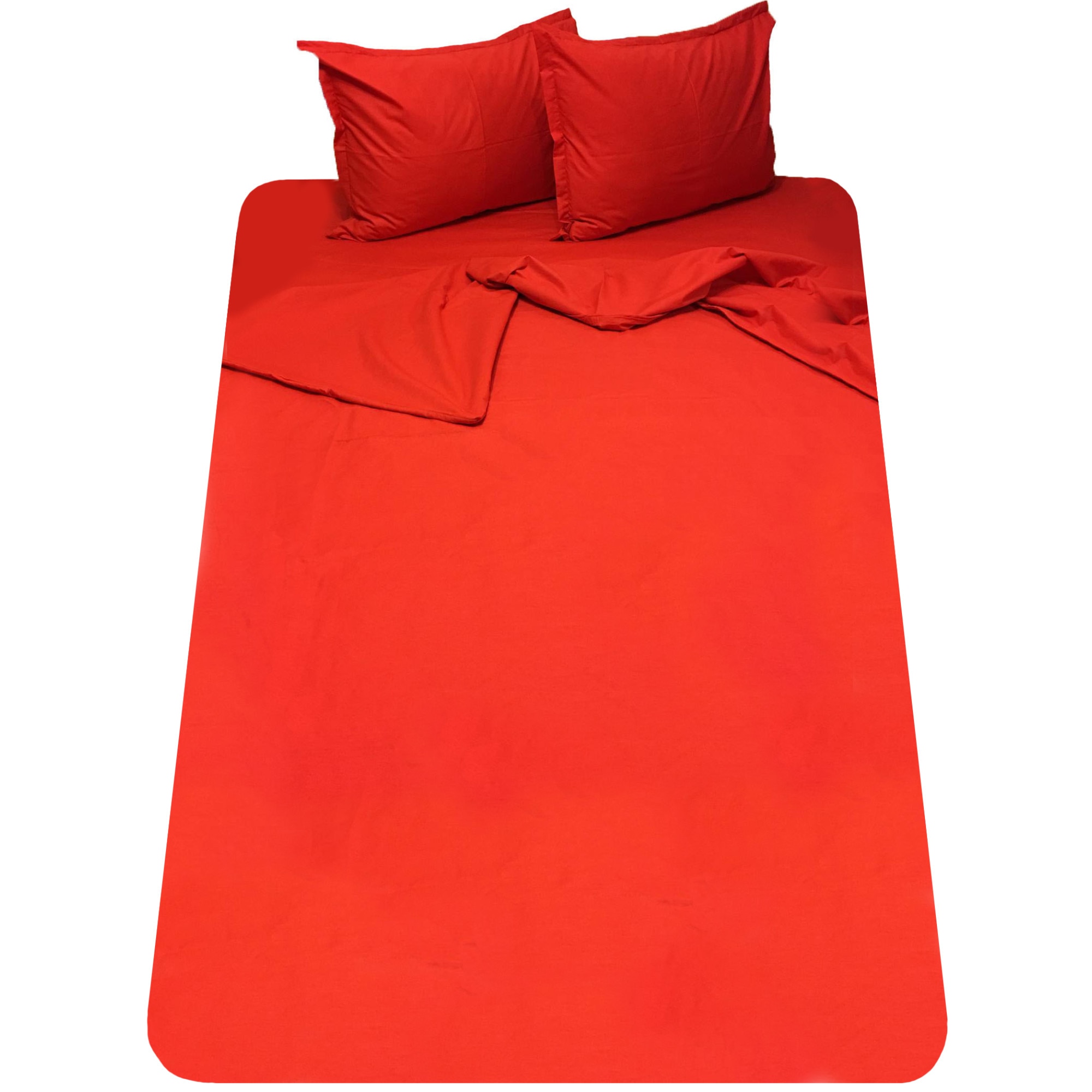 Set lenjerie rosie, 4 piese bumbac ranforce, pentru saltea de 1,60m, by Liz Line - L4R8160