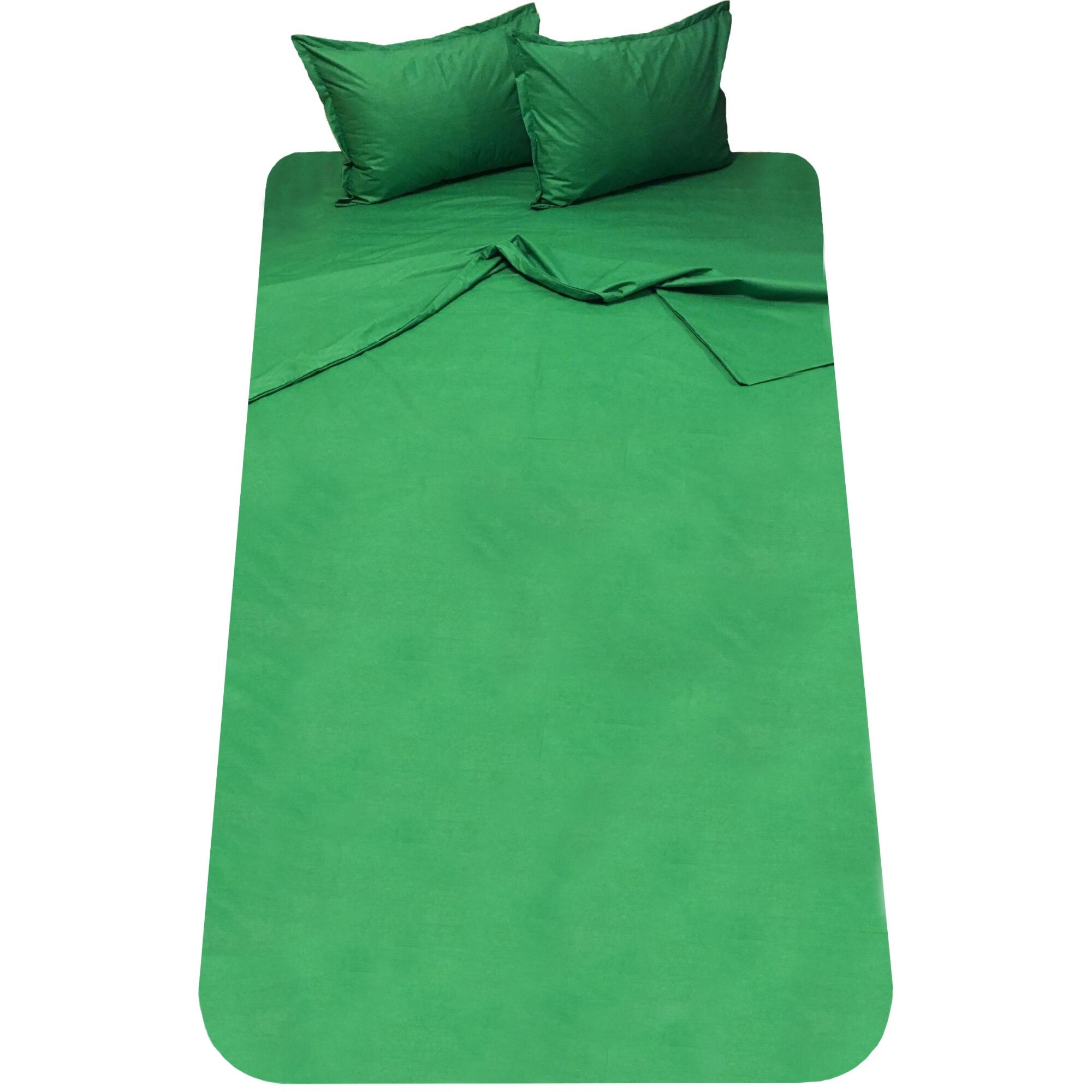 Set lenjerie verde cu elastic, 4 piese bumbac ranforce, pentru saltea de 1,80m, by Liz Line - L4RE9180