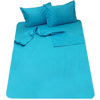 Set lenjerie turcoaz, 4 piese bumbac ranforce, pentru saltea de 1,60m, by Liz Line - L4R1160 Set lenjerie turcoaz, 4 piese bumbac ranforce, pentru saltea de 1,60m, by Liz Line - L4R1160