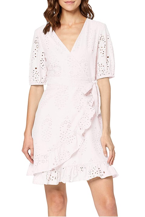 Găsiți rochie de damă, mânecă scurtă, cu găuri, Roz deschis