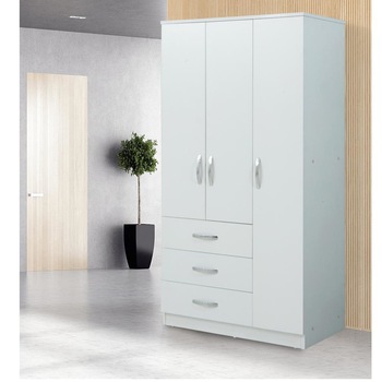 Dulap Chic Meissa Modella cu 3 usi, 3 sertare, 173x90x45, Alb Dulap Chic Meissa Modella cu 3 usi, 3 sertare, 173x90x45, Alb