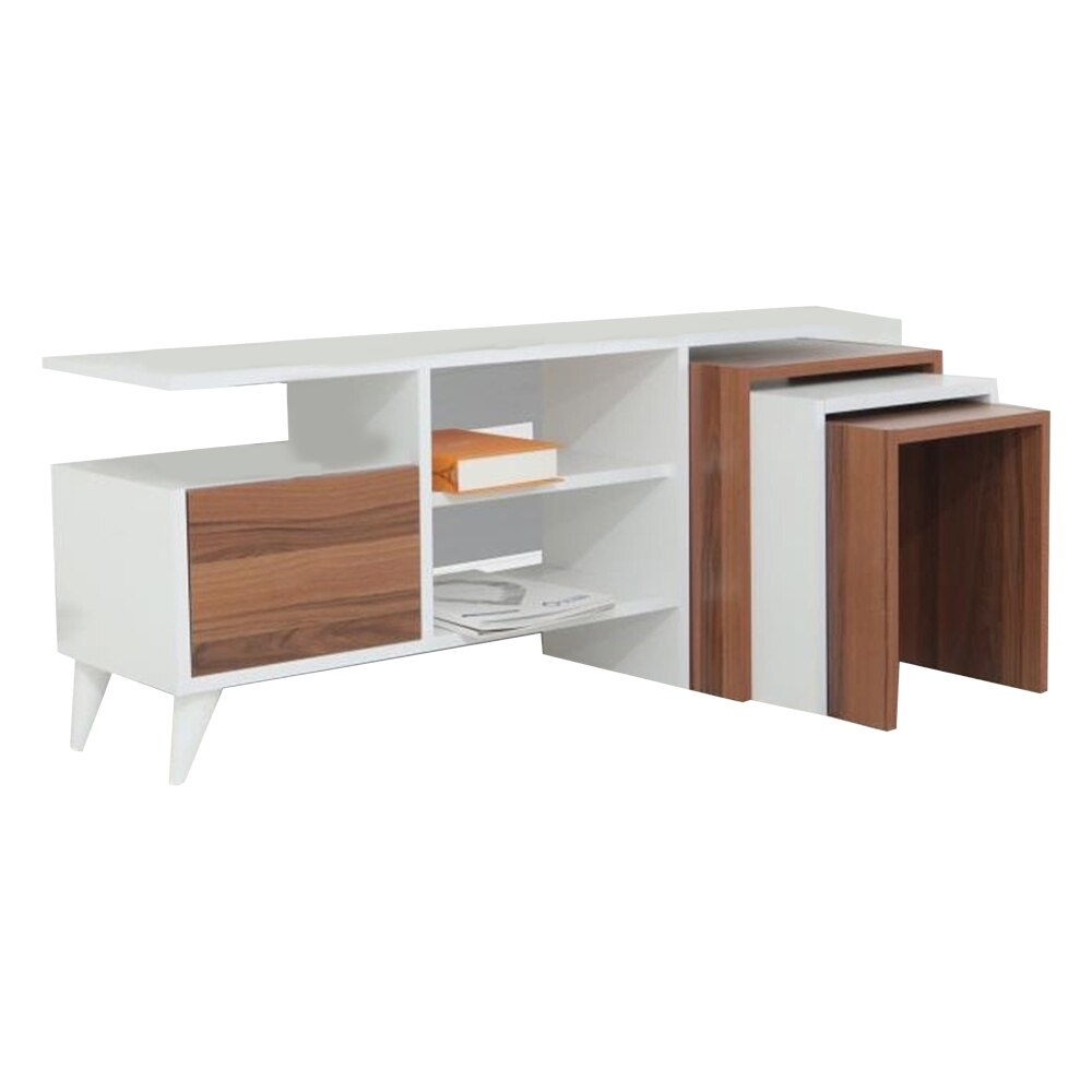 Comoda Modella TV Nesting, 49x29x120cm, Alb