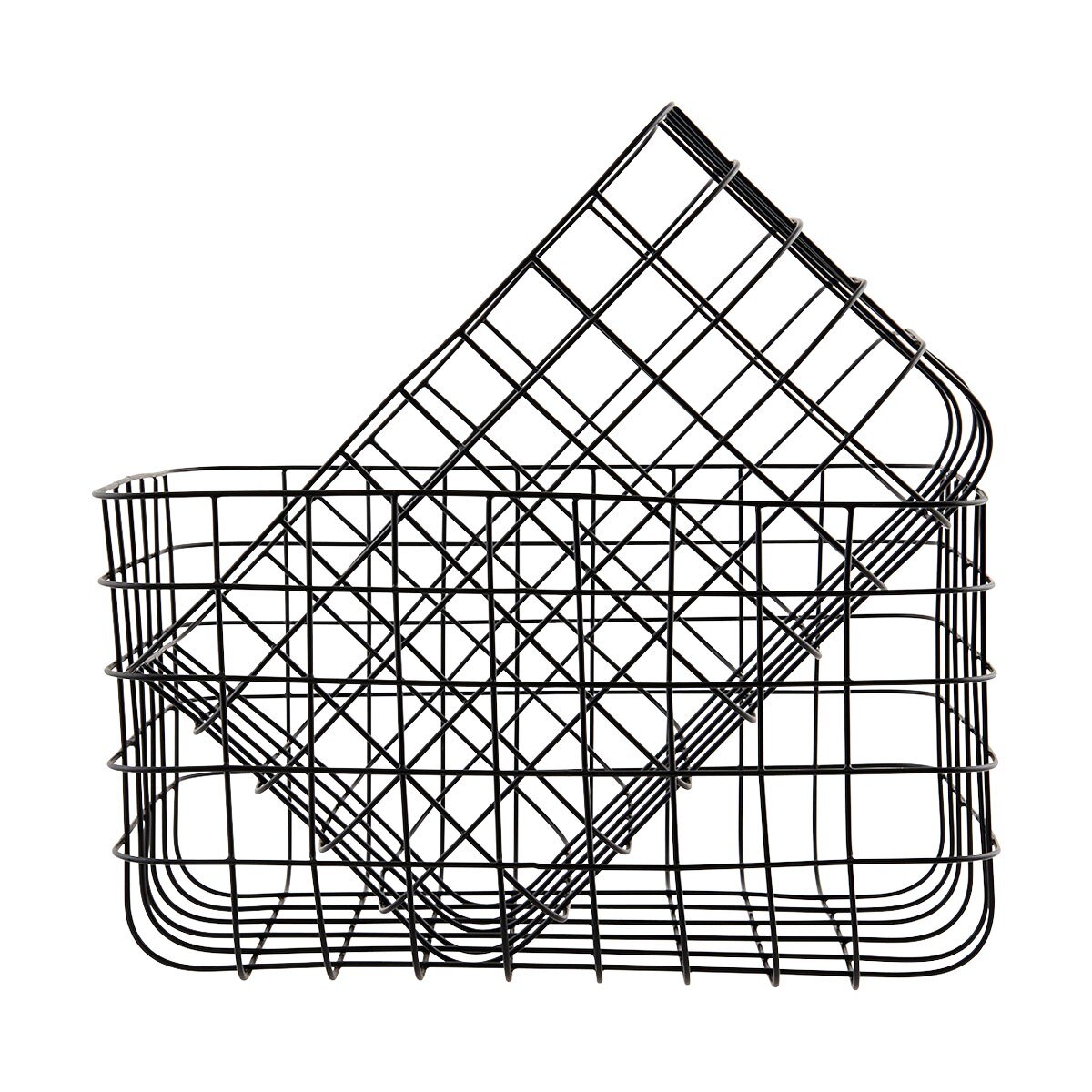 Set 2 cosuri de depozitare, House Doctor, negru, 20 X 28 X 16 cm