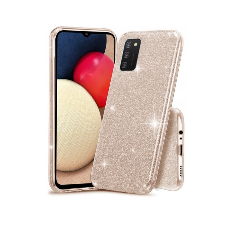 Husa compatibila cu Samsung Galaxy S20 FE, ultra slim din silicon, cu 3 straturi protective, Fashion, cu sclipici Glitter, Auriu