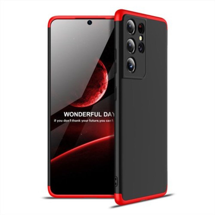 Калъф GKK 360 Protection Full Body за Samsung Galaxy S21 Ultra, Black red