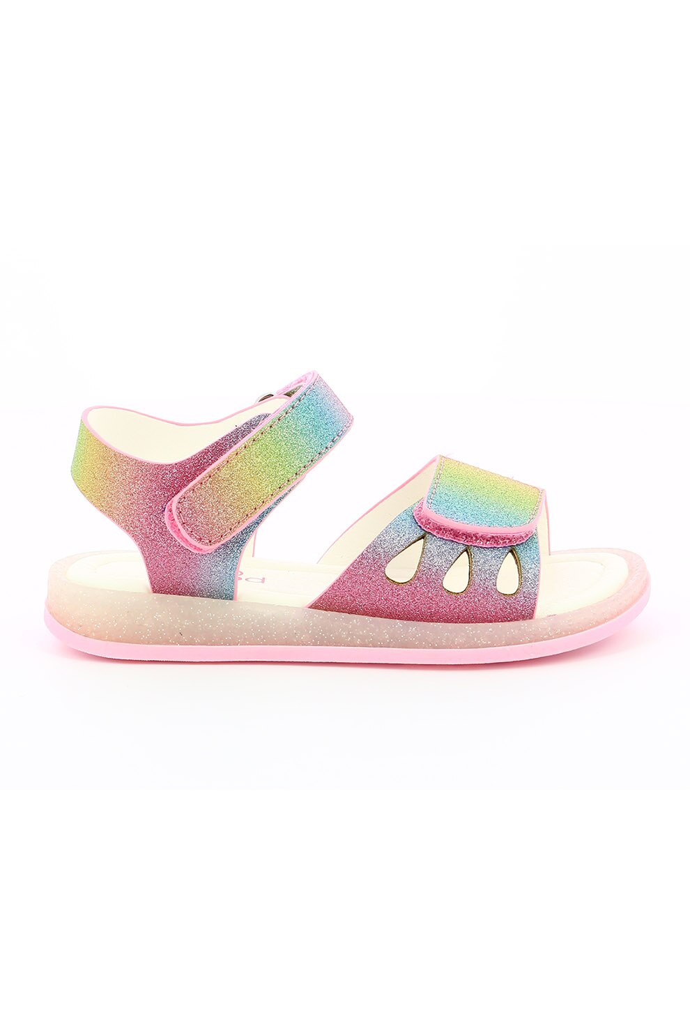 Mod8 kids, Sandale de piele ecologica cu velcro si aspect stralucitor, Multicolora, 33 EU