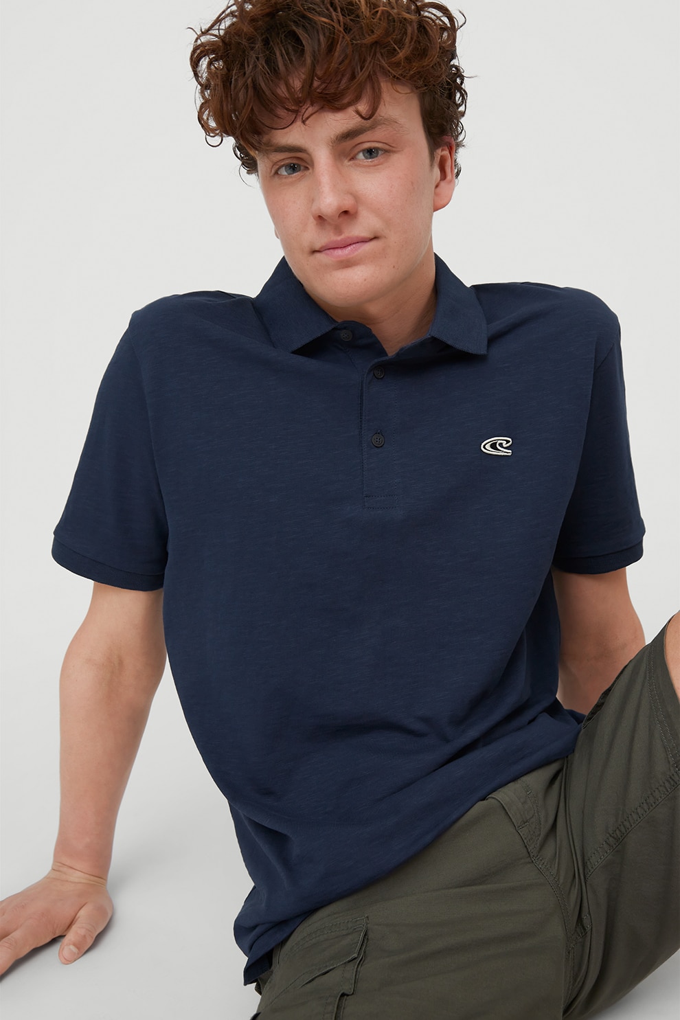 O'Neill, Tricou polo de bumbac organic Jacks Base, Bleumarin