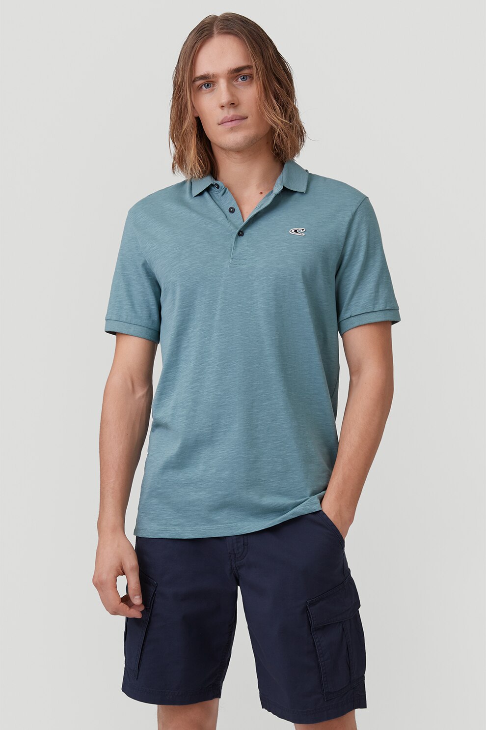 O'Neill, Tricou polo de bumbac organic Jacks Base, Verde persan