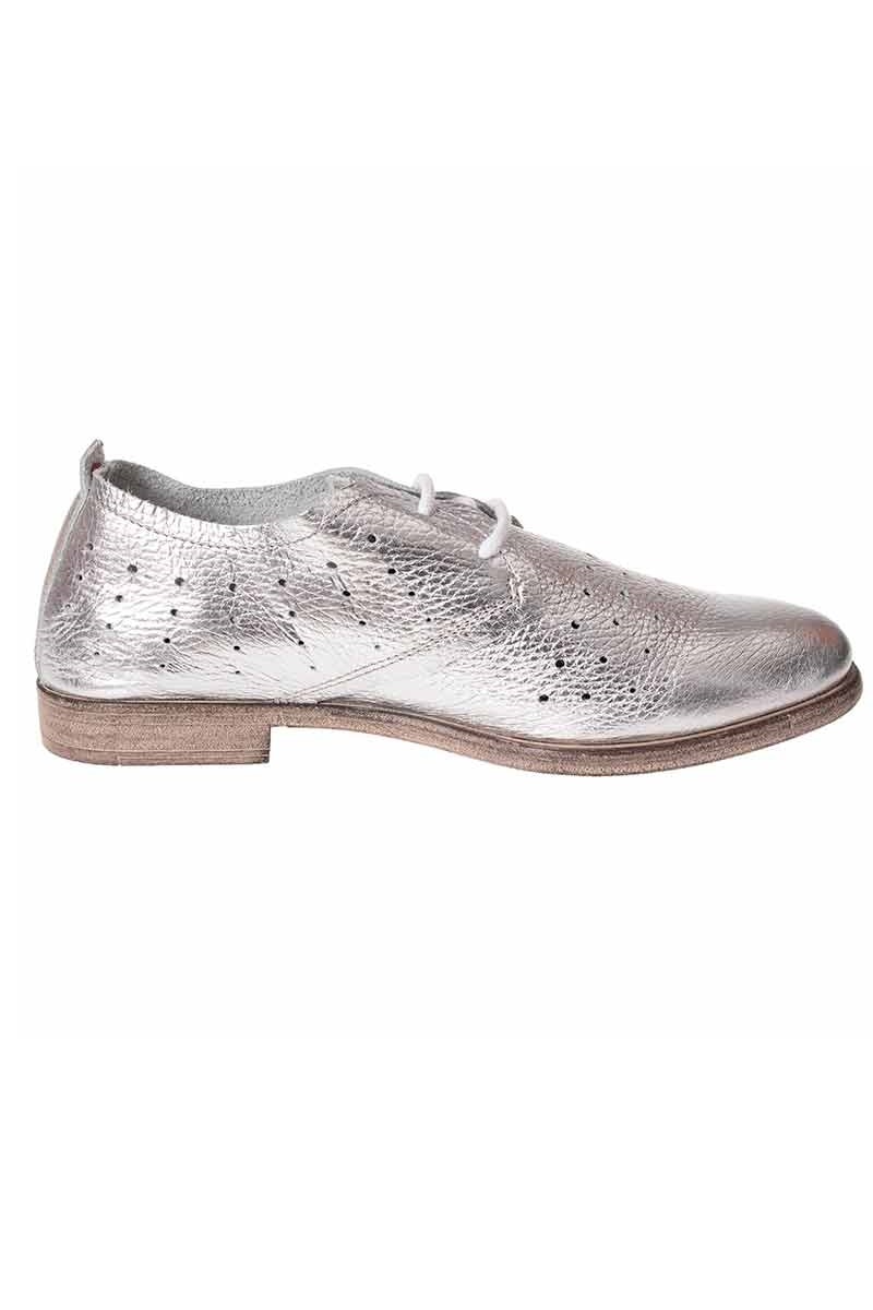 Tangle Immorality Classification Pantofi dama, Johnny, piele naturala, model perforat, Argintiu, 39 - eMAG.ro