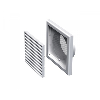 Grila ventilatie patrata VENTS MV 100Vs, plasa pentru insecte, diametru 100 mm, 154*154 mm Grila ventilatie patrata VENTS MV 100Vs, plasa pentru insecte, diametru 100 mm, 154*154 mm