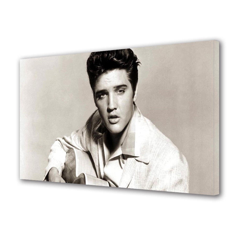 Tablou Canvas Personalitati Elvis cantand la chitara, 20 x 30 cm