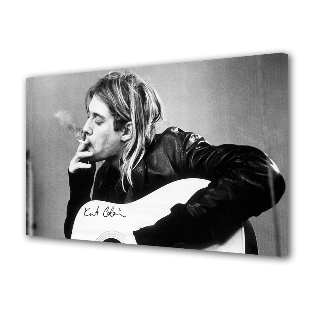 Tablou Canvas Personalitati Kurt Cobain In Studio, 70 x 100 cm
