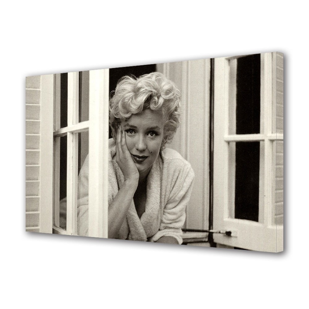 Tablou Canvas Personalitati Marilyn Monroe la geam, 80 x 120 cm