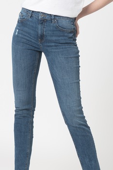 EDC by Esprit, Blugi skinny cu talie medie, Albastru inchis EDC by Esprit, Blugi skinny cu talie medie, Albastru inchis