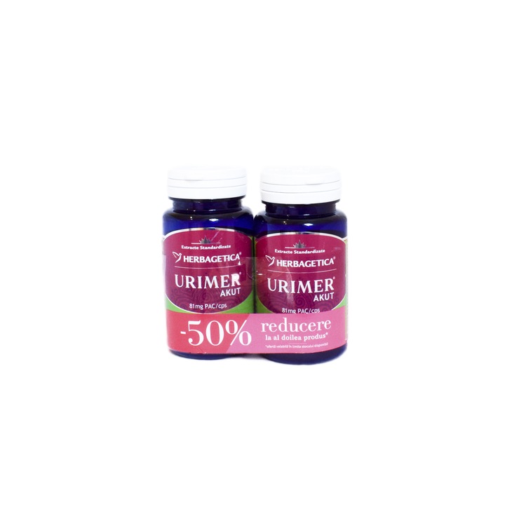 Urimer Akut, supliment alimentar recomandat pentru persoanele cu disconfort urinar, Herbagetica, 2x10 comprimate