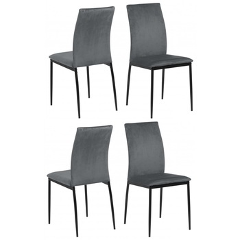 Set 4 scaune sufragerie Sani Demina damasc,Gri inchis Set 4 scaune sufragerie Sani Demina damasc,Gri inchis