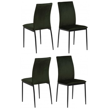 Set 4 scaune sufragerie Sani Demina damasc, Verde inchis