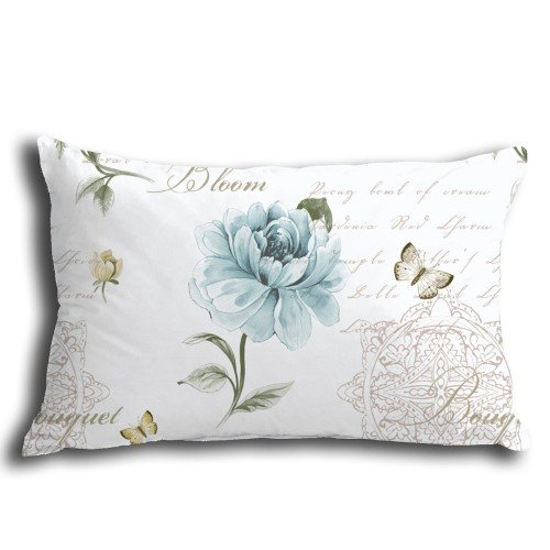 Set 2 fete de perna 50x70 cm, bumbac 100%, DELUXE Pucioasa, Floral Blue