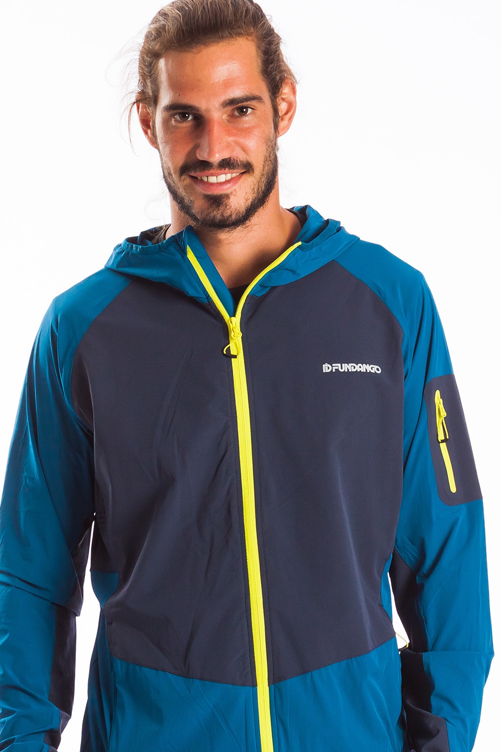 Fundango, Jacheta cu gluga pentru alergare si trekking, Albastru/Bleumarin