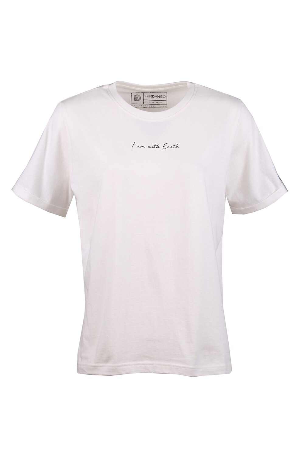 Fundango, Tricou de bumbac cu imprimeu text Jenna, Alb