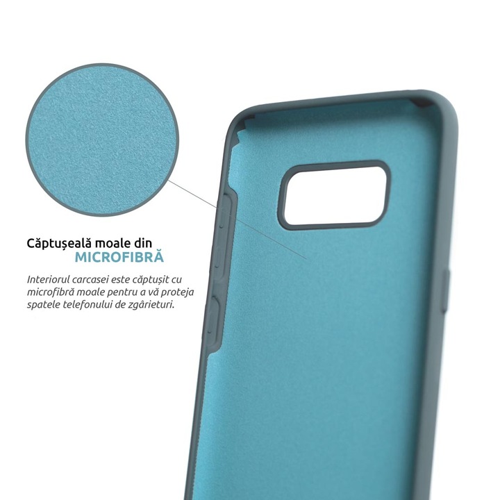 Husa Premium Silicon Compatibila Cu Samsung Galaxy S20 Plus, Tropical, cu interiorul din material textil, protectie camera, Cornflower, PCF49