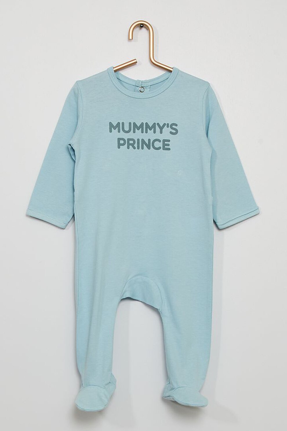 KIABI, Salopeta cu botosei si imprimeu text, Albastru deschis