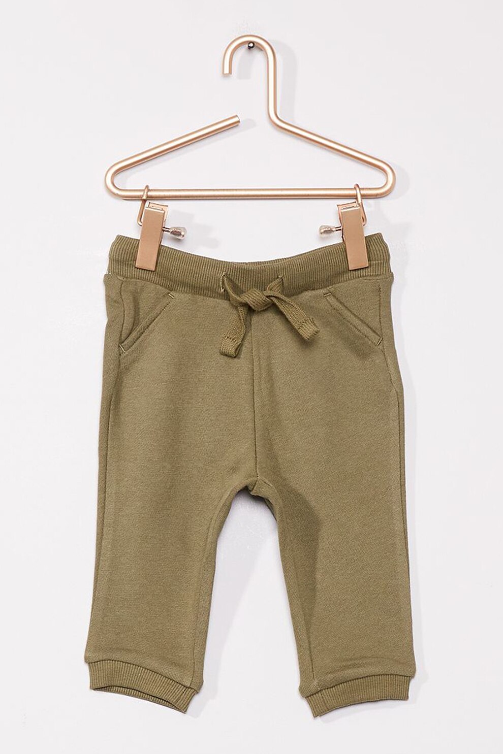 KIABI, Pantaloni sport de bumbac organic, Verde sparanghel