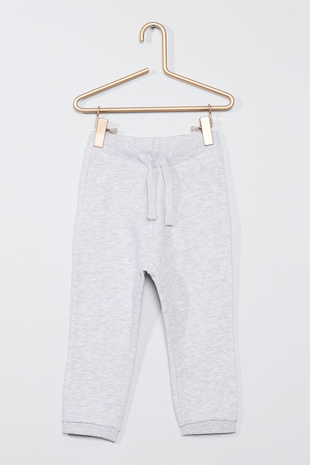 KIABI, Pantaloni sport de bumbac organic, Gri deschis