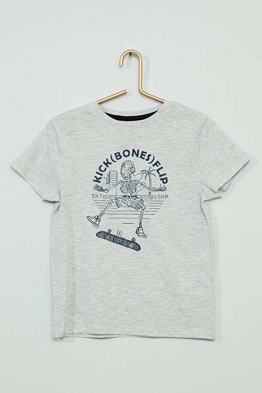 KIABI, Tricou cu imprimeu grafic, Gri deschis