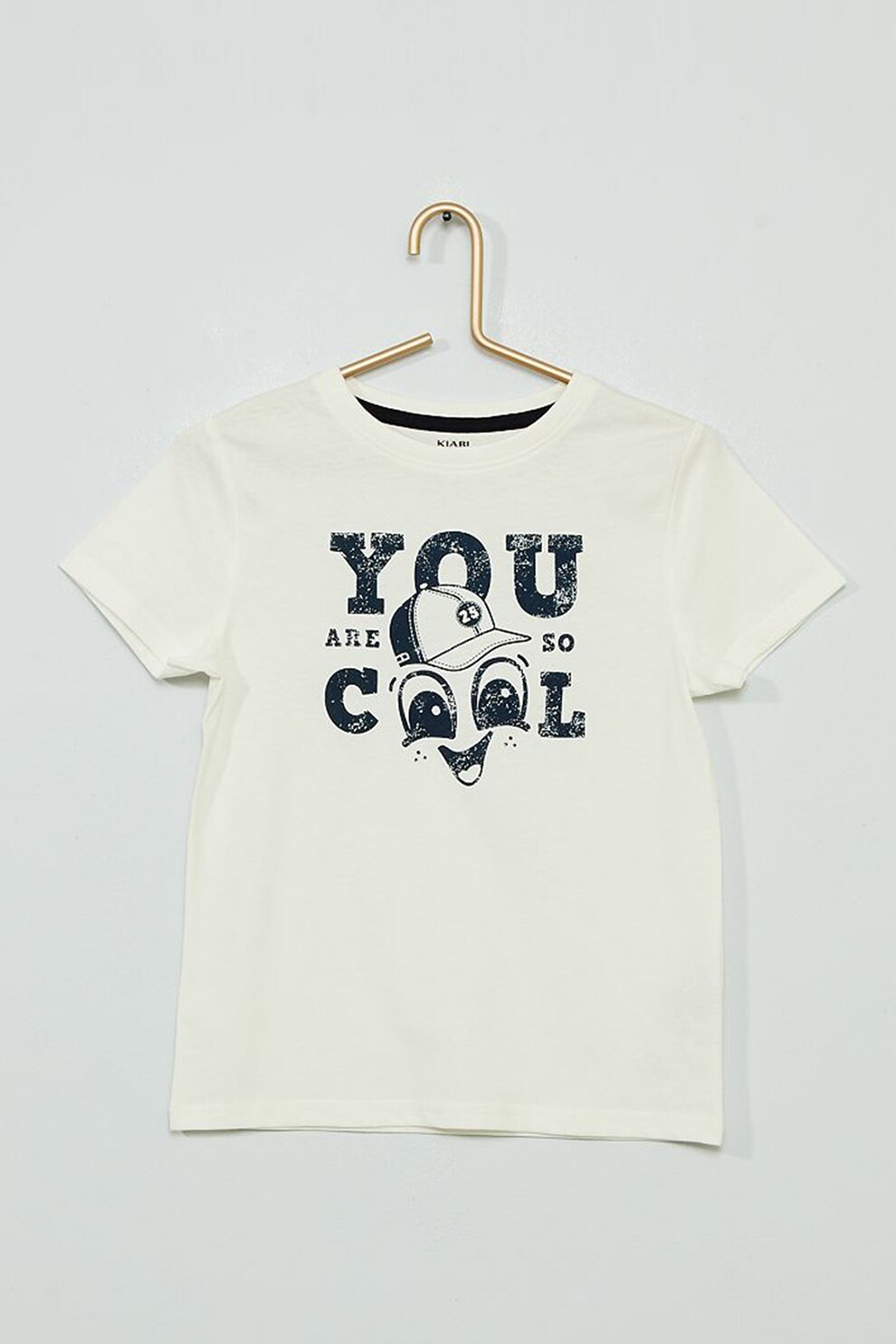 KIABI, Tricou cu imprimeu grafic, Alb