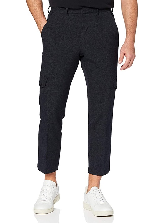 Găsiți pantaloni cargo bărbați, skinny, Negru mat