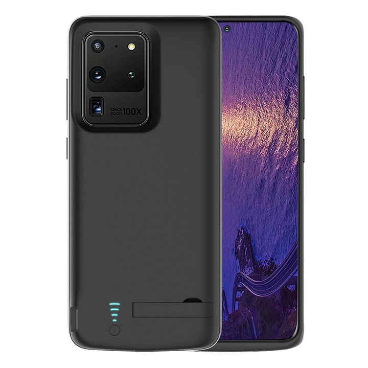 Калъф за телефон със захранваща банка за Samsung Galaxy S20 Ultra, 6000mAh, Techsuit Power Pro Battery Case, черен