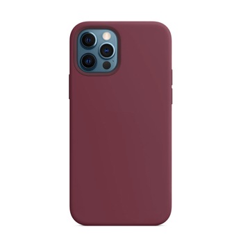 Husa tip MagSafe magnetica din Silicon pentru iPhone 12 Pro / iPhone 12, Plum Husa tip MagSafe magnetica din Silicon pentru iPhone 12 Pro / iPhone 12, Plum