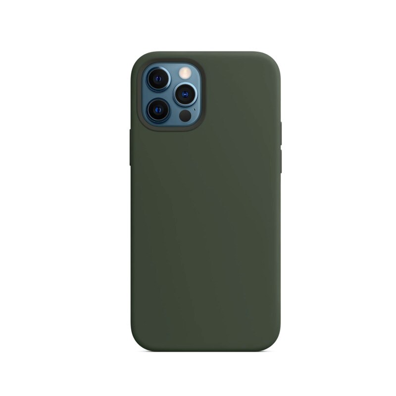 Husa tip MagSafe magnetica din Silicon pentru iPhone 12 Pro / iPhone 12, Dark Green