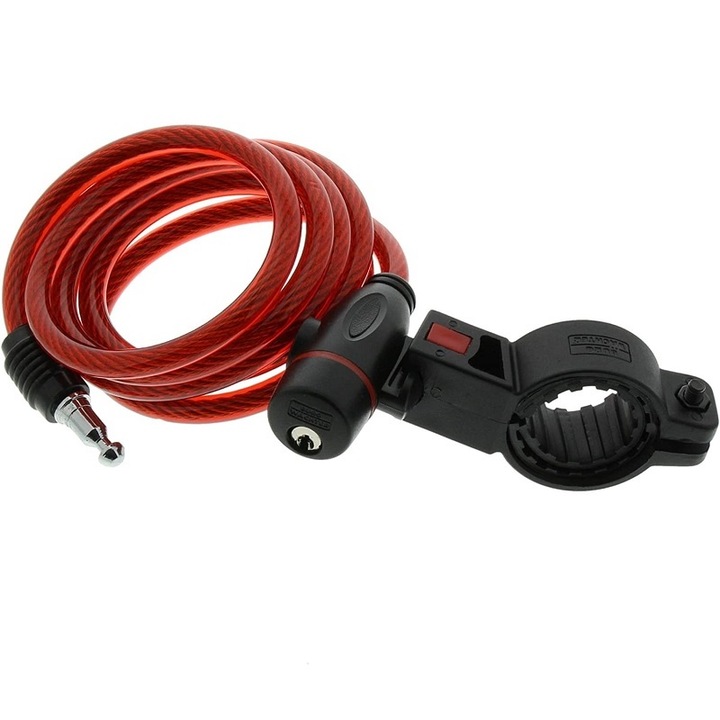 Kerékpár kábel Burg Wachter 1260 150 L, 2 kulccsal, piros
