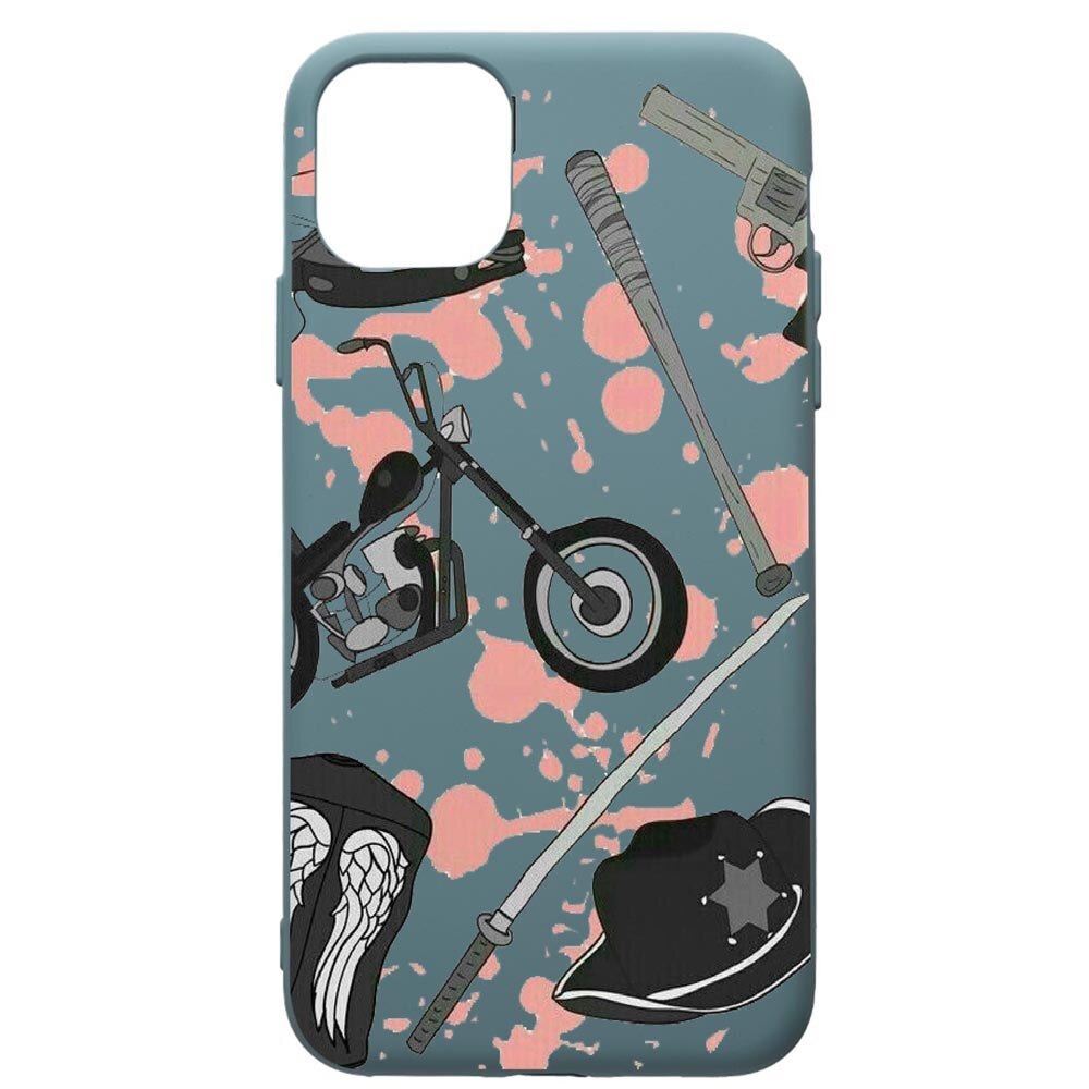 Husa Premium Silicon Compatibila Cu Apple iPhone 11 Pro Max, The Walking Dead, cu interiorul din material textil, protectie camera, Cornflower, PCF307