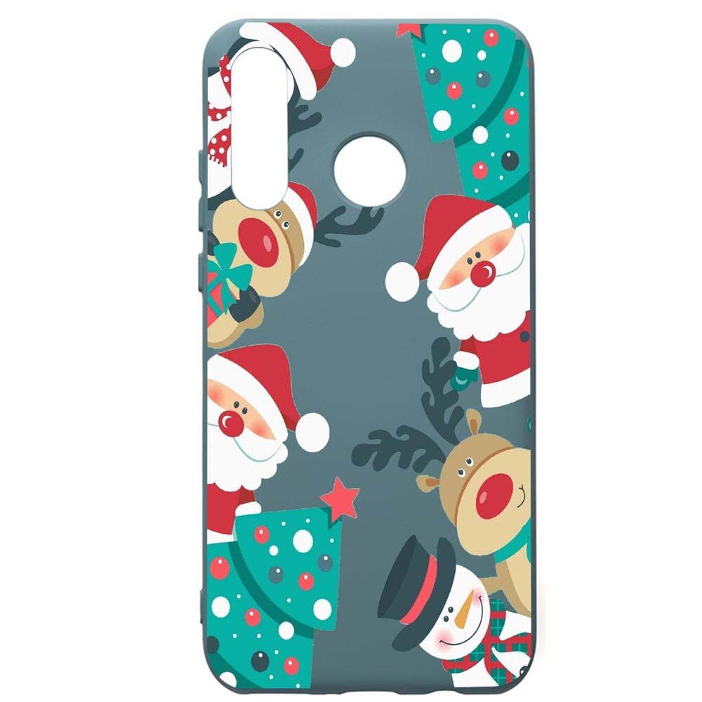 Husa Premium Silicon Compatibila Cu Huawei P30 Lite, Xmas, cu interiorul din material textil, protectie camera, Cornflower, PCF338