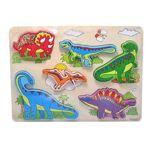 Puzzle lemn diferite forme, 6 piese