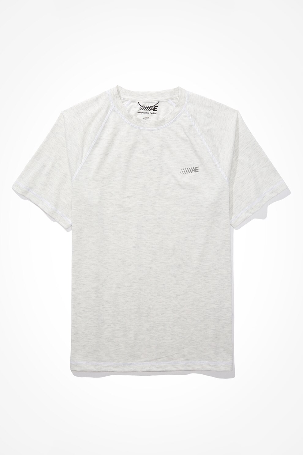 American Eagle, Tricou cu decolteu la baza gatului si maneci raglan, Alb