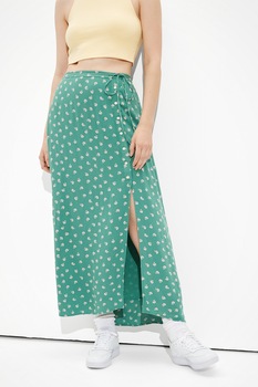 American Eagle, Fusta midi cu fenta cu nasturi, Verde American Eagle, Fusta midi cu fenta cu nasturi, Verde