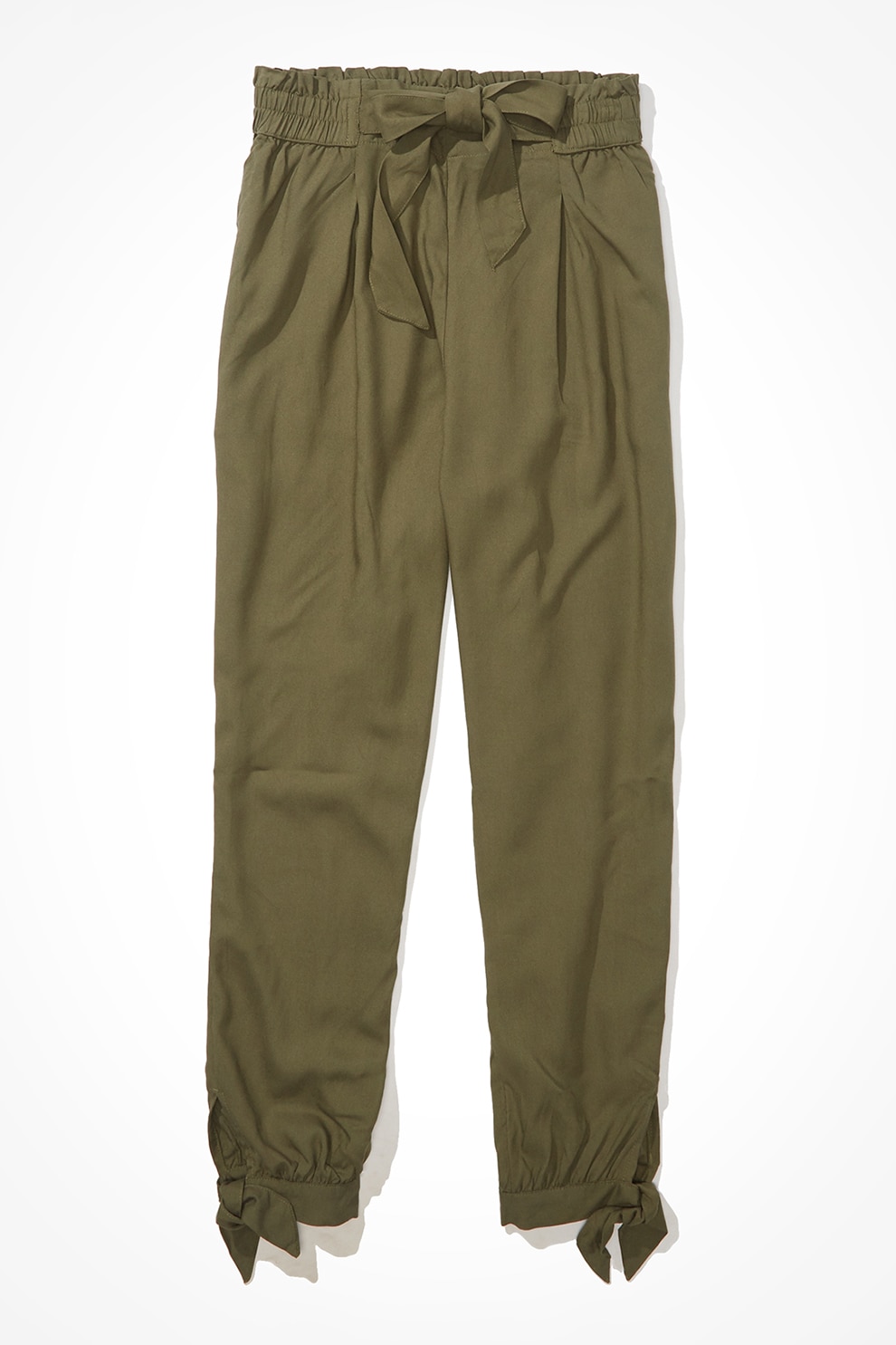 American Eagle, Pantaloni jogger cu talie elastica, Verde militar