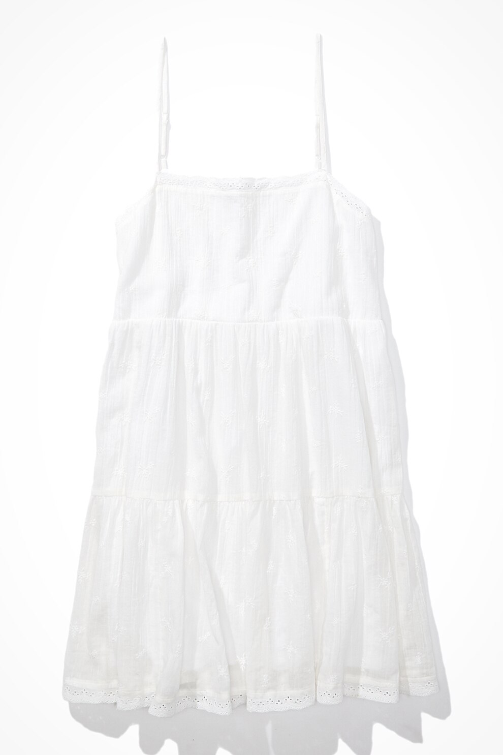 American Eagle, Rochie mini evazata cu decolteu patrat, Alb