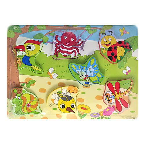 Puzzle lemn diferite forme, 7 piese