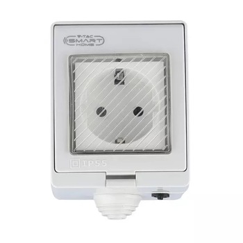 Adaptor priza inteligenta V-TAC 8414, Wi-Fi, cu capac protectie, 90-250V, 10A, IP54, Compatibil cu Amazon Alexa & Google Home Adaptor priza inteligenta V-TAC 8414, Wi-Fi, cu capac protectie, 90-250V, 10A, IP54, Compatibil cu Amazon Alexa & Google Home