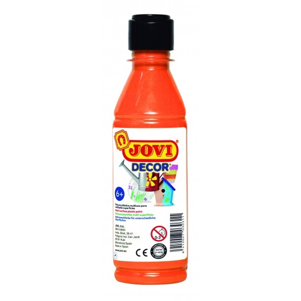 Set tempera decorativa, JOVI pentru suprafete multiple, 250 ml, Portocaliu